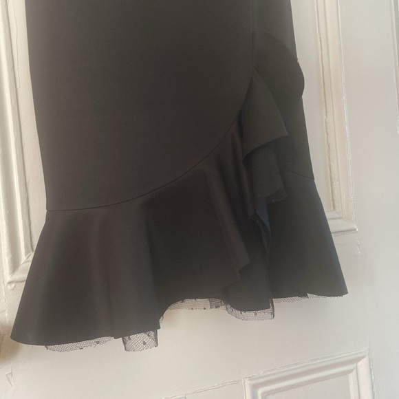 NWT Marchesa Notte Little Black Dress with Polkadot Mesh Detail - Picture 6 of 10